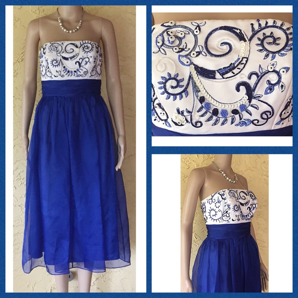 Badgley Mischka silk chiffon party dress NWOT